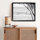 Shop Surfing At Noosa Photo Art Print-Black, Coastal, Grey, Landscape, Photography, View All, White-framed poster wall decor artwork