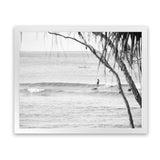 Shop Surfing At Noosa Photo Art Print-Black, Coastal, Grey, Landscape, Photography, View All, White-framed poster wall decor artwork