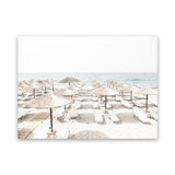 Shop Beach Parasols Photo Canvas Art Print-Boho, Coastal, Greece, Landscape, Neutrals, Photography, Photography Canvas Prints, View All-framed wall decor artwork