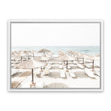 Shop Beach Parasols Photo Canvas Art Print-Boho, Coastal, Greece, Landscape, Neutrals, Photography, Photography Canvas Prints, View All-framed wall decor artwork