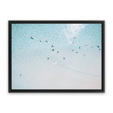 Shop Aerial Surfers I Photo Canvas Art Print-Blue, Boho, Coastal, Landscape, Photography, Photography Canvas Prints, Tropical, View All-framed wall decor artwork