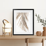 Shop Dried Palm Leaf II Photo Art Print-Boho, Brown, Coastal, Neutrals, Photography, Portrait, Tropical, View All, White-framed poster wall decor artwork