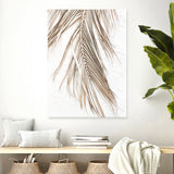 Shop Dried Palm Leaf II Photo Canvas Art Print-Boho, Brown, Coastal, Neutrals, Photography, Photography Canvas Prints, Portrait, Tropical, View All, White-framed wall decor artwork