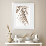 Shop Dried Palm Leaf II Photo Art Print-Boho, Brown, Coastal, Neutrals, Photography, Portrait, Tropical, View All, White-framed poster wall decor artwork