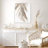 Shop Dried Palm Leaf II Photo Art Print-Boho, Brown, Coastal, Neutrals, Photography, Portrait, Tropical, View All, White-framed poster wall decor artwork