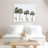 Shop Palm Villa Photo Art Print-Boho, Coastal, Green, Landscape, Photography, Tropical, View All, White-framed poster wall decor artwork