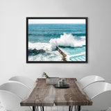 Shop Bondi Swimming Pool I Photo Canvas Art Print-Blue, Coastal, Green, Landscape, Photography, Photography Canvas Prints, View All-framed wall decor artwork