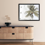 Shop Palm Hotel Photo Art Print-Boho, Coastal, Green, Landscape, Photography, Tropical, View All, White-framed poster wall decor artwork