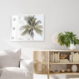 Shop Palm Hotel Photo Art Print-Boho, Coastal, Green, Landscape, Photography, Tropical, View All, White-framed poster wall decor artwork