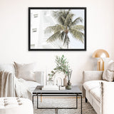 Shop Palm Hotel Photo Canvas Art Print-Boho, Coastal, Green, Landscape, Photography, Photography Canvas Prints, Tropical, View All, White-framed wall decor artwork