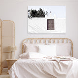 Shop White Spanish Church Photo Canvas Art Print-Boho, Greece, Horizontal, Landscape, Photography Canvas Prints, Rectangle, View All, White-framed wall decor artwork