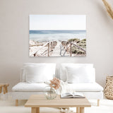 Shop Beach Path I Photo Canvas Art Print-Brown, Coastal, Horizontal, Landscape, Neutrals, Photography, Photography Canvas Prints, Rectangle, View All, White-framed wall decor artwork