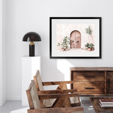 Shop Pink Villa Photo Art Print-Boho, Coastal, Landscape, Moroccan Days, Photography, Pink, View All-framed poster wall decor artwork