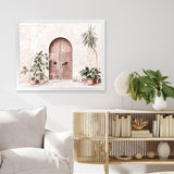 Shop Pink Villa Photo Art Print-Boho, Coastal, Landscape, Moroccan Days, Photography, Pink, View All-framed poster wall decor artwork