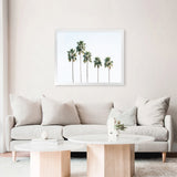 Shop Row Of Palms Photo Art Print-Boho, Coastal, Green, Landscape, Photography, Tropical, View All, White-framed poster wall decor artwork