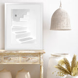 Shop Santorini White Steps I Photo Art Print-Coastal, Greece, Photography, Portrait, View All, White-framed poster wall decor artwork