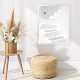 Shop Santorini White Steps I Photo Art Print-Coastal, Greece, Photography, Portrait, View All, White-framed poster wall decor artwork