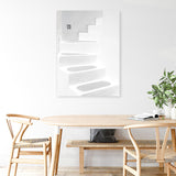 Shop Santorini White Steps I Photo Canvas Art Print-Coastal, Greece, Photography, Photography Canvas Prints, Portrait, View All, White-framed wall decor artwork