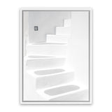 Shop Santorini White Steps I Photo Canvas Art Print-Coastal, Greece, Photography, Photography Canvas Prints, Portrait, View All, White-framed wall decor artwork