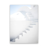 Shop Santorini White Steps II Photo Canvas Art Print-Amalfi Coast Italy, Coastal, Greece, Photography, Photography Canvas Prints, Portrait, View All, White-framed wall decor artwork