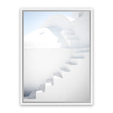 Shop Santorini White Steps II Photo Canvas Art Print-Amalfi Coast Italy, Coastal, Greece, Photography, Photography Canvas Prints, Portrait, View All, White-framed wall decor artwork