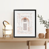 Shop Bohemian Window Photo Art Print-Boho, Moroccan Days, Neutrals, Photography, Pink, Portrait, View All-framed poster wall decor artwork