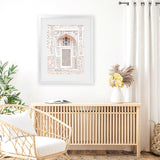 Shop Bohemian Window Photo Art Print-Boho, Moroccan Days, Neutrals, Photography, Pink, Portrait, View All-framed poster wall decor artwork
