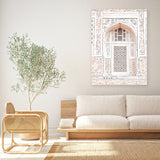 Shop Bohemian Window Photo Canvas Art Print-Boho, Moroccan Days, Neutrals, Photography, Photography Canvas Prints, Pink, Portrait, View All-framed wall decor artwork