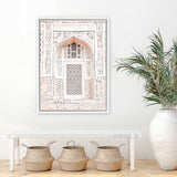 Shop Bohemian Window Photo Canvas Art Print-Boho, Moroccan Days, Neutrals, Photography, Photography Canvas Prints, Pink, Portrait, View All-framed wall decor artwork