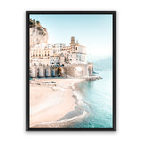 Shop Amalfi Village I Photo Canvas Art Print-Amalfi Coast Italy, Blue, Coastal, Green, Photography, Photography Canvas Prints, Portrait, View All-framed wall decor artwork