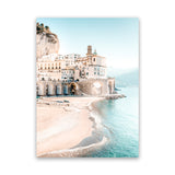 Shop Amalfi Village I Photo Canvas Art Print-Amalfi Coast Italy, Blue, Coastal, Green, Photography, Photography Canvas Prints, Portrait, View All-framed wall decor artwork