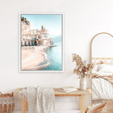 Shop Amalfi Village I Photo Canvas Art Print-Amalfi Coast Italy, Blue, Coastal, Green, Photography, Photography Canvas Prints, Portrait, View All-framed wall decor artwork