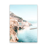 Shop Amalfi Village II Photo Canvas Art Print-Amalfi Coast Italy, Blue, Coastal, Green, Orange, Photography, Photography Canvas Prints, Portrait, View All-framed wall decor artwork