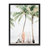 Shop Island Surfboards I Photo Canvas Art Print-Boho, Coastal, Green, Photography, Photography Canvas Prints, Portrait, Tropical, View All-framed wall decor artwork