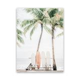 Shop Island Surfboards I Photo Canvas Art Print-Boho, Coastal, Green, Photography, Photography Canvas Prints, Portrait, Tropical, View All-framed wall decor artwork