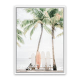 Shop Island Surfboards I Photo Canvas Art Print-Boho, Coastal, Green, Photography, Photography Canvas Prints, Portrait, Tropical, View All-framed wall decor artwork