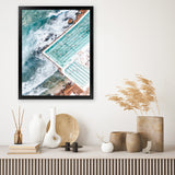 Shop Bondi Pool Aerial I Photo Art Print-Blue, Coastal, Green, Portrait, Tropical, View All-framed poster wall decor artwork