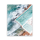 Shop Bondi Pool Aerial I Photo Art Print-Blue, Coastal, Green, Portrait, Tropical, View All-framed poster wall decor artwork