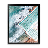 Shop Bondi Pool Aerial I Photo Art Print-Blue, Coastal, Green, Portrait, Tropical, View All-framed poster wall decor artwork