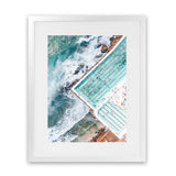 Shop Bondi Pool Aerial I Photo Art Print-Blue, Coastal, Green, Portrait, Tropical, View All-framed poster wall decor artwork