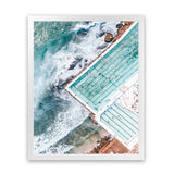 Shop Bondi Pool Aerial I Photo Art Print-Blue, Coastal, Green, Portrait, Tropical, View All-framed poster wall decor artwork