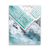 Shop Bondi Pool Aerial II Photo Art Print-Blue, Coastal, Green, Photography, Portrait, Tropical, View All-framed poster wall decor artwork