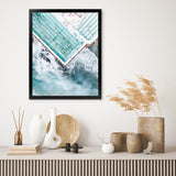 Shop Bondi Pool Aerial II Photo Art Print-Blue, Coastal, Green, Photography, Portrait, Tropical, View All-framed poster wall decor artwork