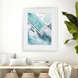 Shop Bondi Pool Aerial II Photo Art Print-Blue, Coastal, Green, Photography, Portrait, Tropical, View All-framed poster wall decor artwork