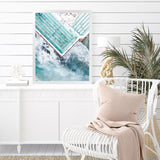 Shop Bondi Pool Aerial II Photo Art Print-Blue, Coastal, Green, Photography, Portrait, Tropical, View All-framed poster wall decor artwork