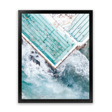 Shop Bondi Pool Aerial II Photo Art Print-Blue, Coastal, Green, Photography, Portrait, Tropical, View All-framed poster wall decor artwork