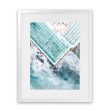 Shop Bondi Pool Aerial II Photo Art Print-Blue, Coastal, Green, Photography, Portrait, Tropical, View All-framed poster wall decor artwork