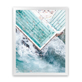 Shop Bondi Pool Aerial II Photo Art Print-Blue, Coastal, Green, Photography, Portrait, Tropical, View All-framed poster wall decor artwork