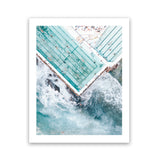 Shop Bondi Pool Aerial II Photo Art Print-Blue, Coastal, Green, Photography, Portrait, Tropical, View All-framed poster wall decor artwork