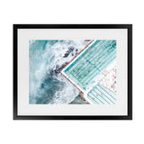 Shop Bondi Pool Aerial III Photo Art Print-Blue, Coastal, Green, Horizontal, Landscape, Photography, Rectangle, View All-framed poster wall decor artwork